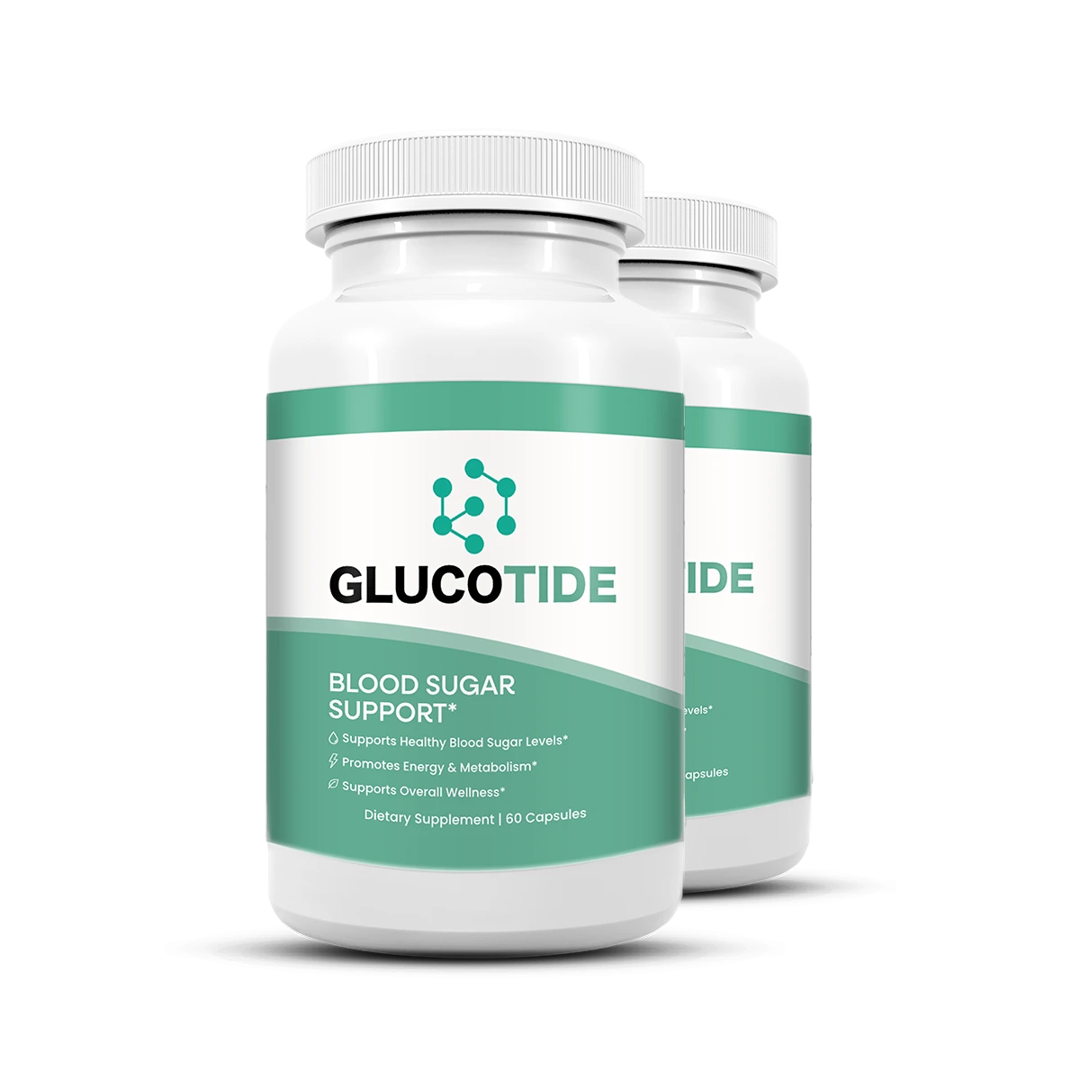 GlucoTide — Blood Sugar Support Dietary Supplement Bottles